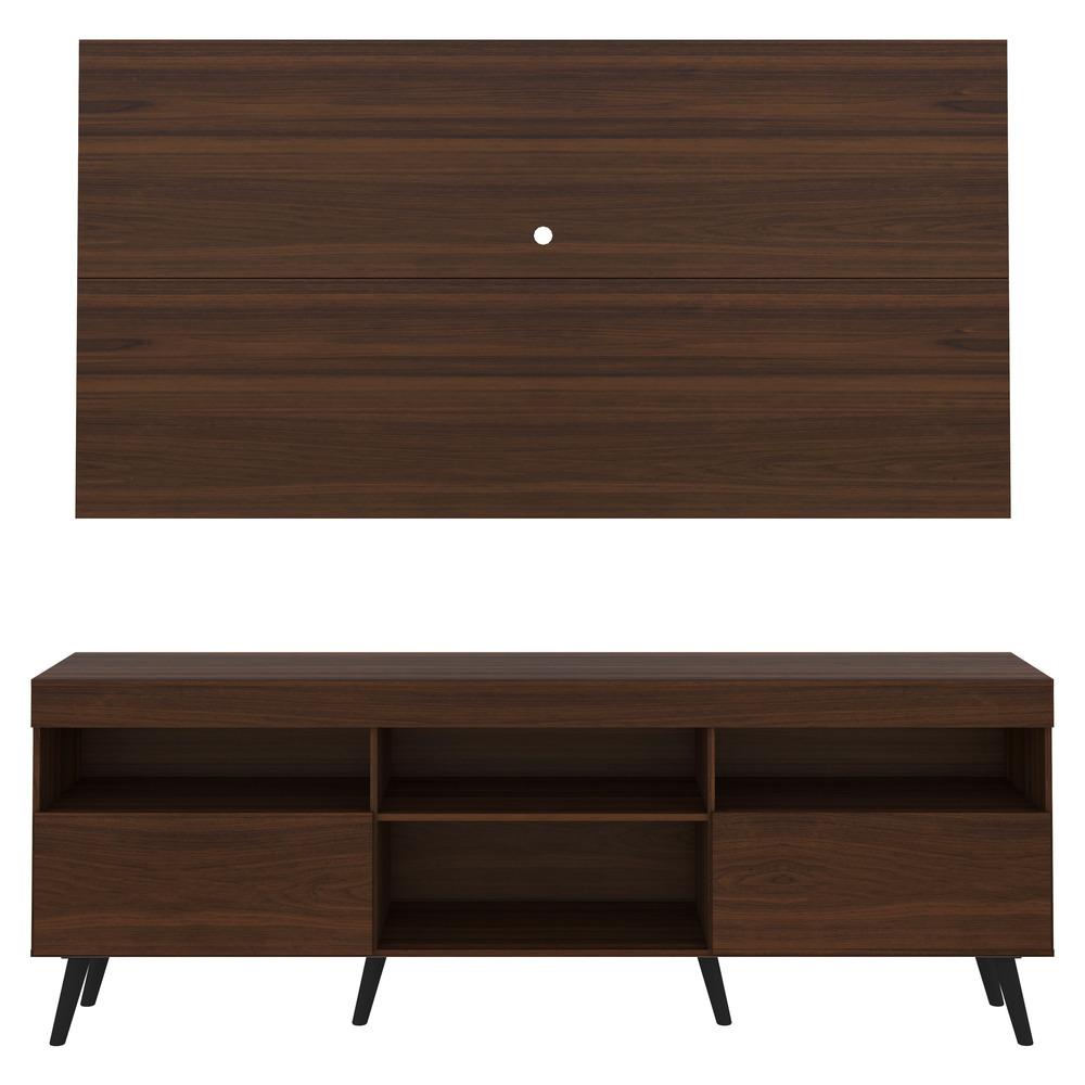 Rack c/ Painel e Suporte TV 65" e Pés Retrô Flórida Multimóveis Duna/Preto
