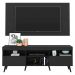 Rack c/ Painel e Suporte TV 65" e Pés Retrô Flórida Multimóveis Preto