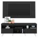 Rack c/ Painel e Suporte TV 65" e Pés Retrô Flórida Multimóveis Preto/Branco