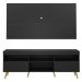 Rack c/ Painel e Suporte TV 65" e Pés Retrô Flórida Multimóveis Preto/Natural