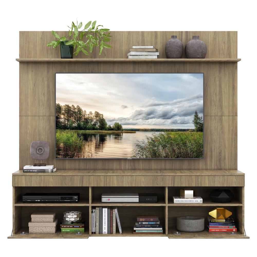 Rack com Espelho e Painel TV 65" com Prateleira Madri Multimóveis Rustic