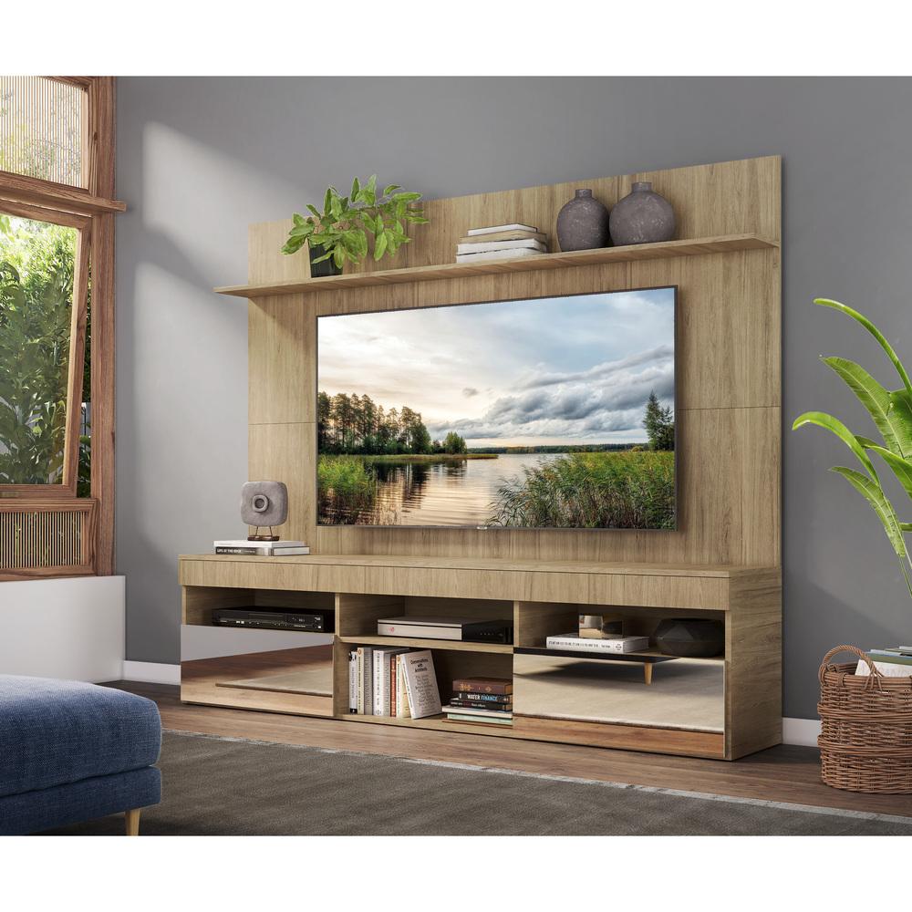 Rack com Espelho e Painel TV 65" com Prateleira Madri Multimóveis Rustic