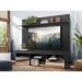 Rack com Espelho e Painel TV 65" com Suporte  e Prateleira Madri Multimóveis Preto