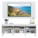 Rack com Espelho, Pés Retrô e Painel TV 65" com 2 Portas Londres Multimóveis Branco