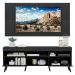 Rack com Espelho, Pés Retrô e Painel TV 65" com 2 Portas Londres Multimóveis Preto