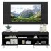 Rack com Espelho, Pés Retrô e Painel TV 65" com 2 Portas Londres Multimóveis Preto/Branco