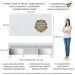Rack com Espelho, Pés Retrô, Painel e Suporte TV 65" com 2 Portas Londres Multimóveis Branco