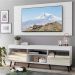Rack com Espelho, Pés Retrô, Painel e Suporte TV 65" com 2 Portas Londres Multimóveis Branco/Preto