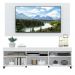 Rack com Espelho, Rodízios, Painel e Suporte TV 65" com 2 Portas Londres Multimóveis Branco