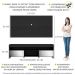 Rack com Espelho, Rodízios, Painel e Suporte TV 65" com 2 Portas Londres Multimóveis Preto