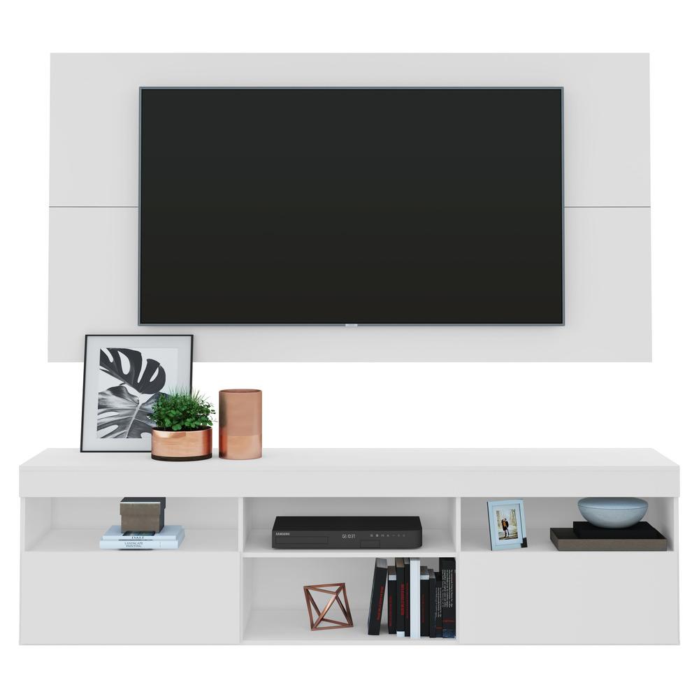 Rack com Painel P/TV até 65" Flórida Multimóveis  Branco