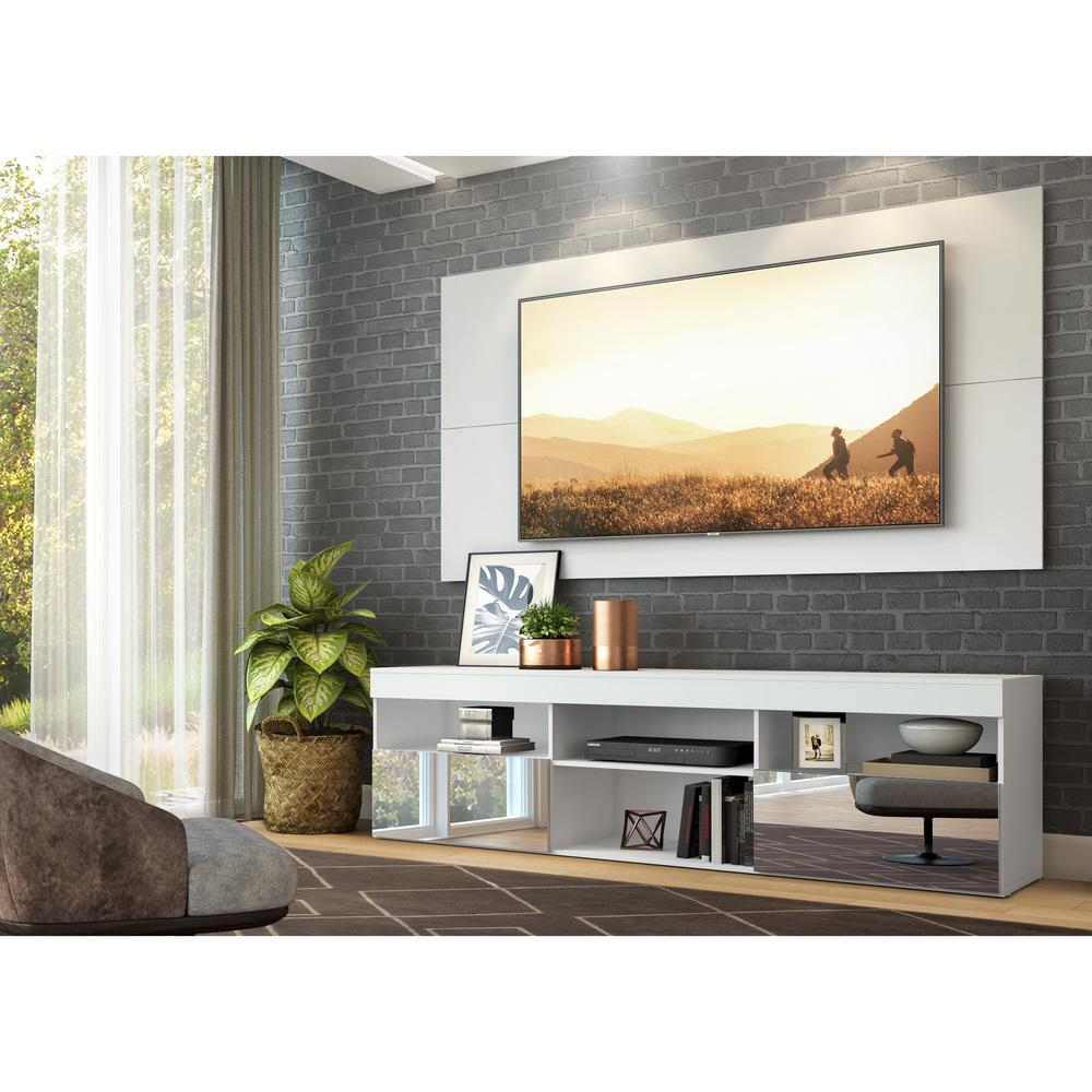 Rack com Painel P/TV até 65" e Espelho Flórida Multimóveis Branco