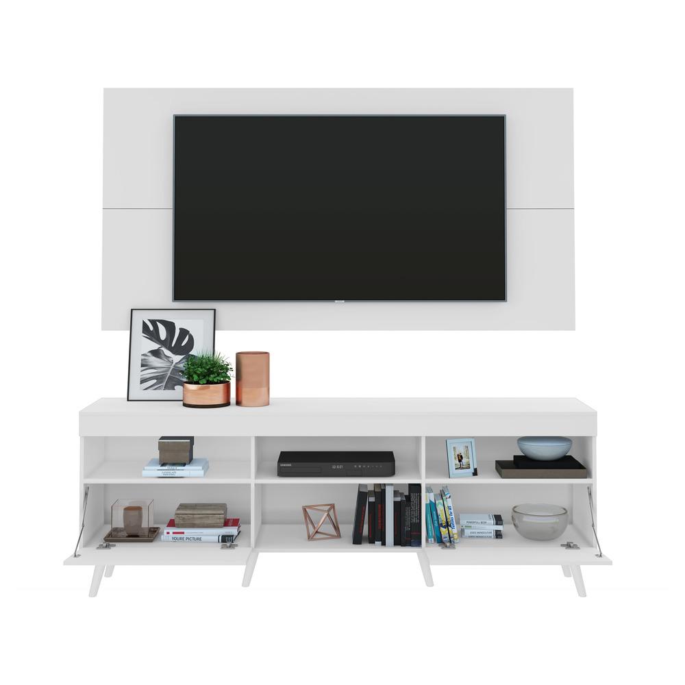 Rack com Painel Retrô com Espelho para TV até 65" Multimóveis Flórida FG3138 Branco