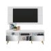 Rack com Painel Retrô com Espelho para TV até 65" Multimóveis Flórida FG3138 Branco/Natural