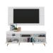Rack com Painel Retrô com Espelho para TV até 65" Multimóveis Flórida FG3138 Branco/Natural