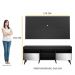 Rack com Painel Retrô com Espelho para TV até 65" Multimóveis Flórida FG3138 Preto