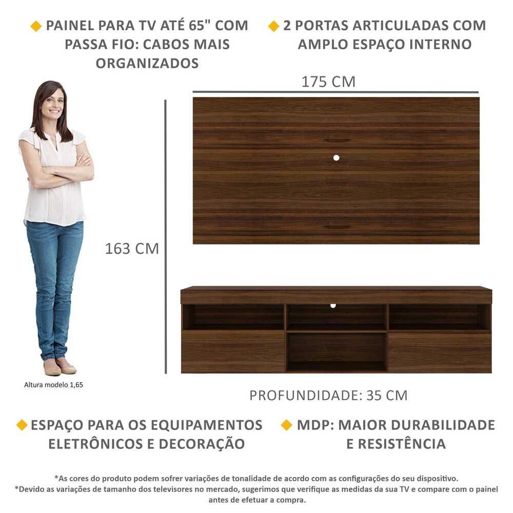 Rack com Painel TV 65" Holanda Multimóveis BR3059  Duna