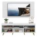 Rack com Painel TV 65" Londres Multimóveis Pés Retrô e 2 portas Branco/Natural