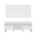 Rack com Painel TV 65" Londres Multimóveis Pés Retrô e 2 portas Branco/Natural
