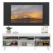 Rack com Painel TV 65" Londres Multimóveis Pés Retrô e 2 portas Branco/Preto/Branco