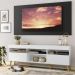 Rack com Painel TV 65" Londres Multimóveis Pés Retrô e 2 portas Branco/Preto/Natural