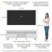 Rack com Painel TV 65" Londres Multimóveis Pés Retrô e 2 portas Branco/Preto/Natural