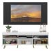 Rack com Painel TV 65" Londres Multimóveis Pés Retrô e 2 portas Branco/Preto/Natural