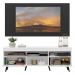 Rack com Painel TV 65" Londres Multimóveis Pés Retrô e 2 portas Branco/Preto/Preto