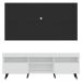 Rack com Painel TV 65" Londres Multimóveis Pés Retrô e 2 portas Branco/Preto/Preto