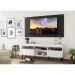 Rack com Painel TV 65" Londres Multimóveis Pés Retrô e 2 portas Branco/Preto/Preto