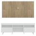 Rack com Painel TV 65" Londres Multimóveis Pés Retrô e 2 portas Branco/Rustic/Branco