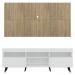 Rack com Painel TV 65" Londres Multimóveis Pés Retrô e 2 portas Branco/Rustic/Preto