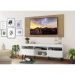 Rack com Painel TV 65" Londres Multimóveis Pés Retrô e 2 portas Branco/Rustic/Preto