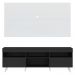 Rack com Painel TV 65" Londres Multimóveis Pés Retrô e 2 portas Preto/Branco/Branco