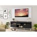 Rack com Painel TV 65" Londres Multimóveis Pés Retrô e 2 portas Preto/Branco/Branco