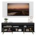 Rack com Painel TV 65" Londres Multimóveis Pés Retrô e 2 portas Preto/Branco/Natural