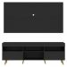 Rack com Painel TV 65" Londres Multimóveis Pés Retrô e 2 portas Preto/Natural