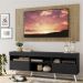 Rack com Painel TV 65" Londres Multimóveis Pés Retrô e 2 portas Preto/Rustic/Branco