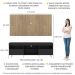 Rack com Painel TV 65" Londres Multimóveis Pés Retrô e 2 portas Preto/Rustic/Branco