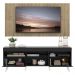 Rack com Painel TV 65" Londres Multimóveis Pés Retrô e 2 portas Preto/Rustic/Branco