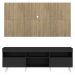 Rack com Painel TV 65" Londres Multimóveis Pés Retrô e 2 portas Preto/Rustic/Branco
