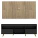 Rack com Painel TV 65" Londres Multimóveis Pés Retrô e 2 portas Preto/Rustic/Natural