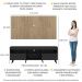 Rack com Painel TV 65" Londres Multimóveis Pés Retrô e 2 portas Preto/Rustic/Preto