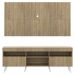 Rack com Painel TV 65" Londres Multimóveis Pés Retrô e 2 portas Rustic/Branco