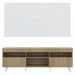 Rack com Painel TV 65" Londres Multimóveis Pés Retrô e 2 portas Rustic/Branco/Branco