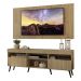 Rack com Painel TV 65" Londres Multimóveis Pés Retrô e 2 portas Rustic/Preto