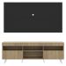 Rack com Painel TV 65" Londres Multimóveis Pés Retrô e 2 portas Rustic/Preto/Branco