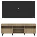 Rack com Painel TV 65" Londres Multimóveis Pés Retrô e 2 portas Rustic/Preto/Preto
