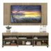 Rack com Painel TV 65" Londres Multimóveis com Rodízios e 2 portas Rustic