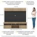 Rack com Painel TV 65" Madri Multimóveis  e Prateleira Rustic/Preto